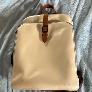 Laptop bag beige leather used twice
